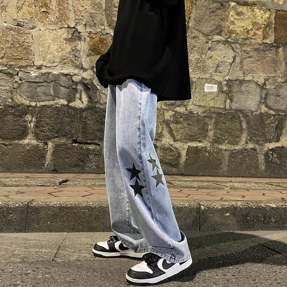 Men's loose straight leg wide leg pants | MuddyStock Originals blue MuddyStock