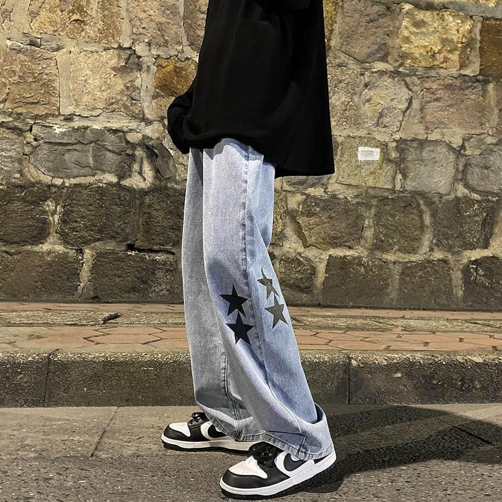 Men's loose straight leg wide leg pants | MuddyStock Originals blue