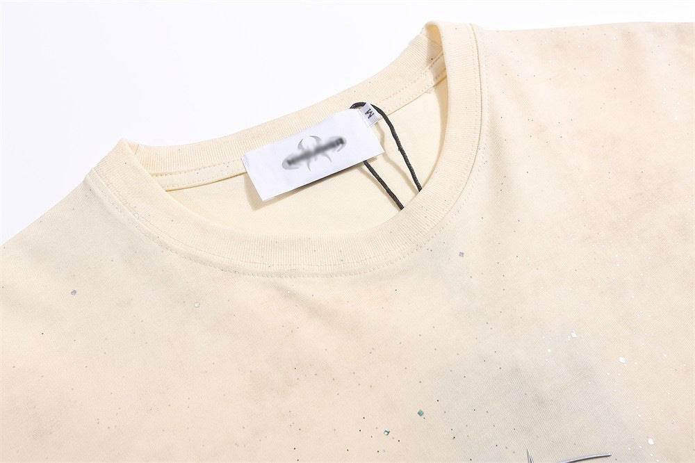 Men's Short-sleeved T-shirt Full Of Rhinestone Letters MuddyStock