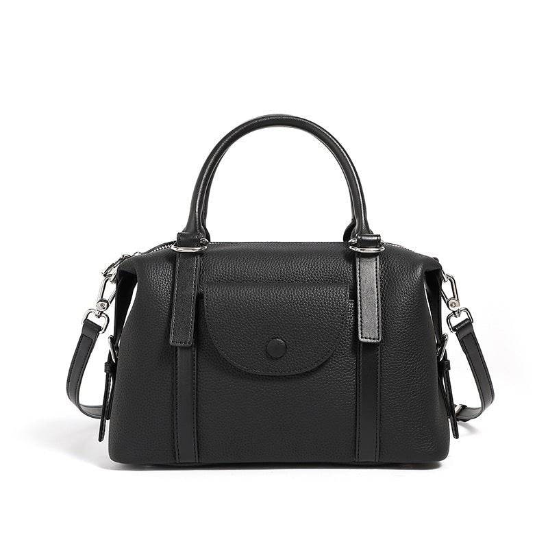 New Genuine Leather Ladies' Bags Versatile Fashion Black 27X12X20CM MuddyStock