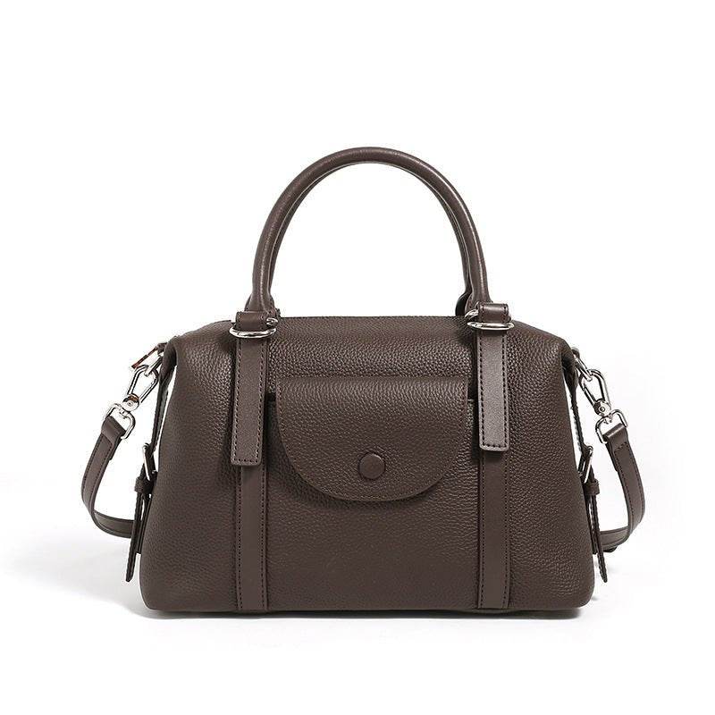 New Genuine Leather Ladies' Bags Versatile Fashion Brown 27X12X20CM MuddyStock