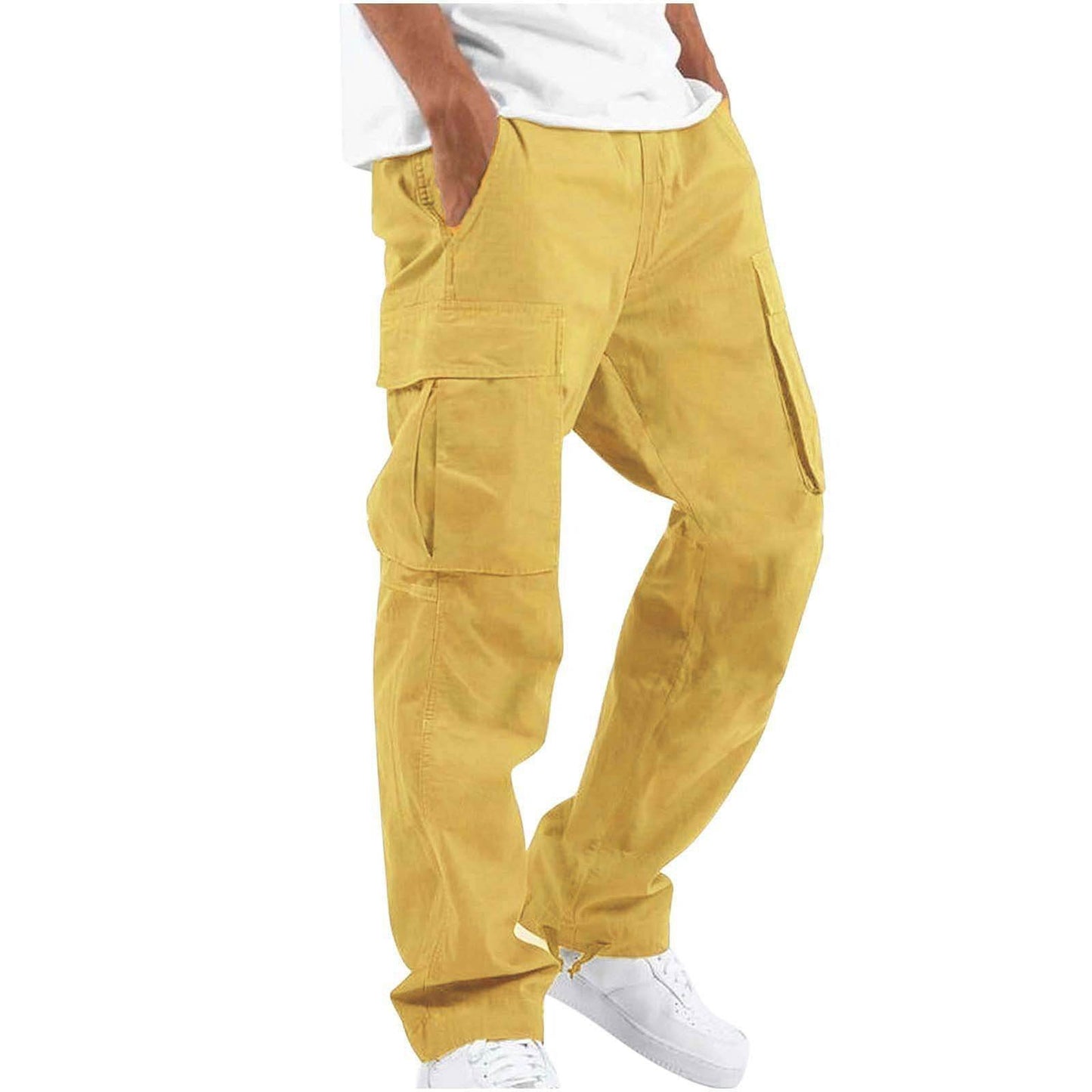 New Style Men's Overalls Drawstring Multi Pocket Casual Trousers | MuddyStock Originals Yellow MuddyStock