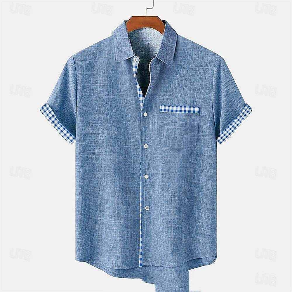 Ocean Fish Pattern Lapel Loose Casual Short Sleeve AUI26 MuddyStock