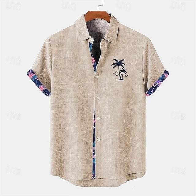 Ocean Fish Pattern Lapel Loose Casual Short Sleeve AUI23 MuddyStock