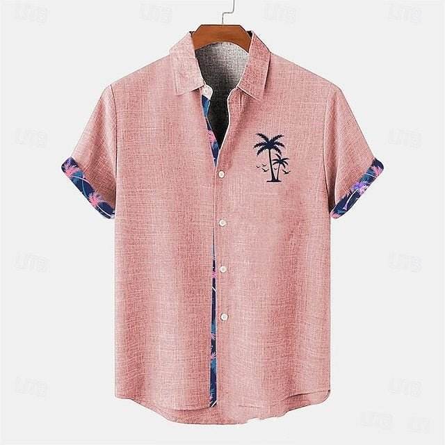 Ocean Fish Pattern Lapel Loose Casual Short Sleeve AUI21 MuddyStock