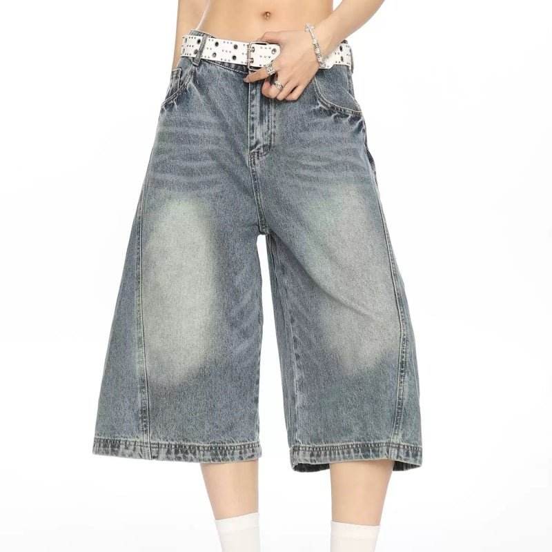 Old Cowboy Cropped Pants Summer Loose Straight Casual Shorts For Men And Women MuddyStock