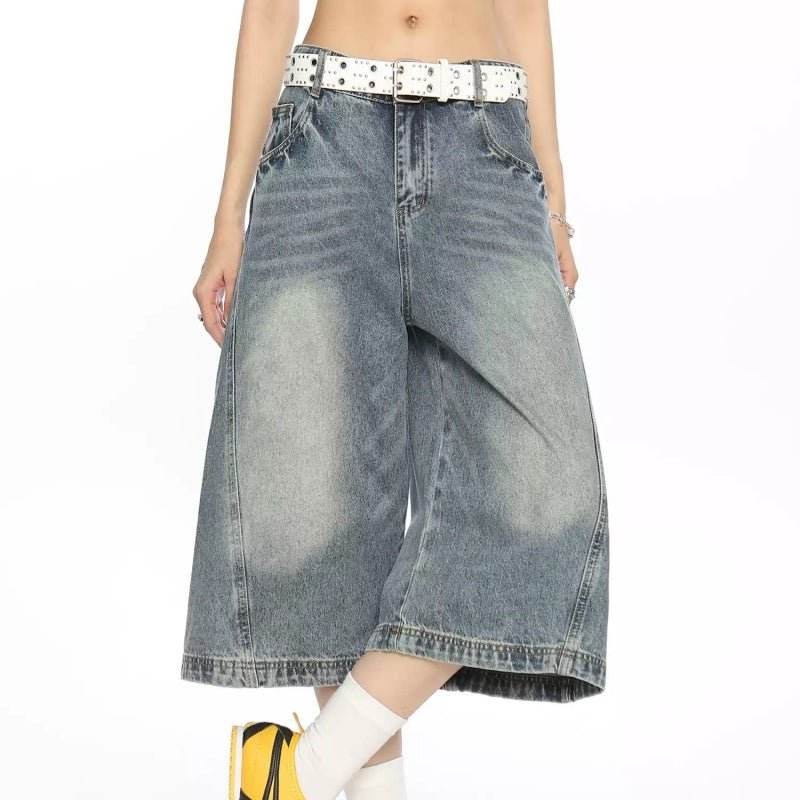 Old Cowboy Cropped Pants Summer Loose Straight Casual Shorts For Men And Women MuddyStock