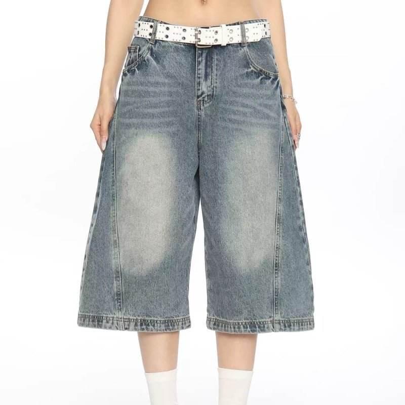 Old Cowboy Cropped Pants Summer Loose Straight Casual Shorts For Men And Women