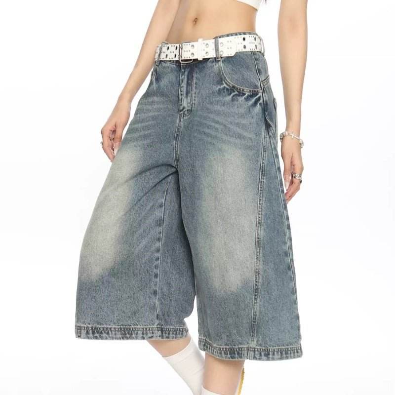 Old Cowboy Cropped Pants Summer Loose Straight Casual Shorts For Men And Women MuddyStock