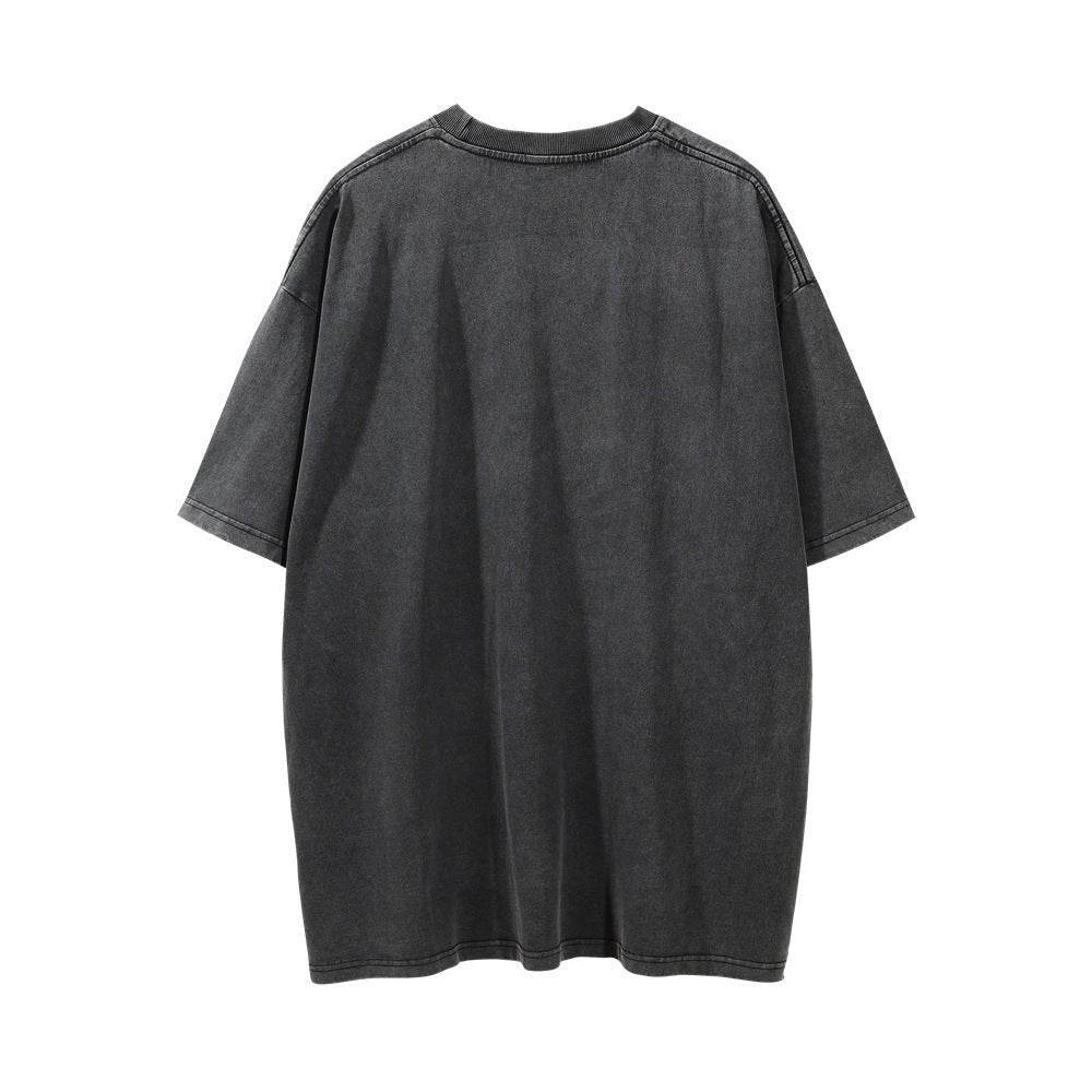 Printed Washed Old Short-sleeved T-shirt For Men MuddyStock