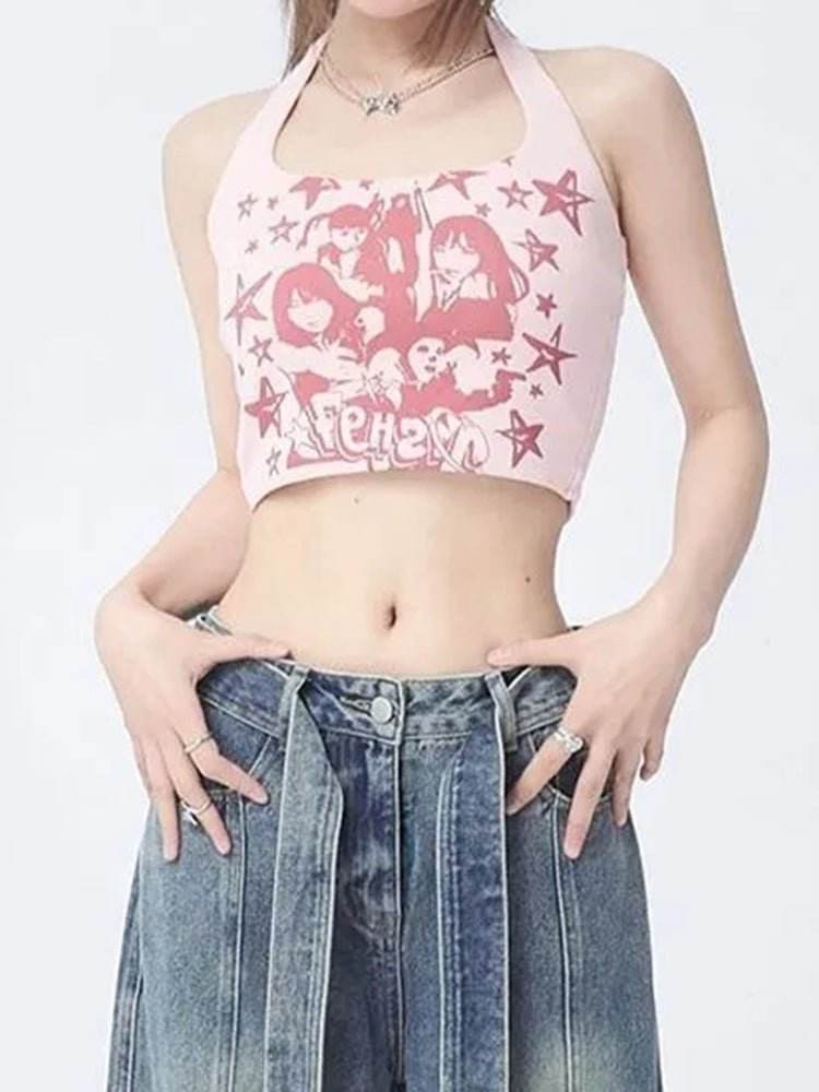 Pure Desire Ins Halterneck Vest Small Sling Women Crop Top Fashion Tops MuddyStock