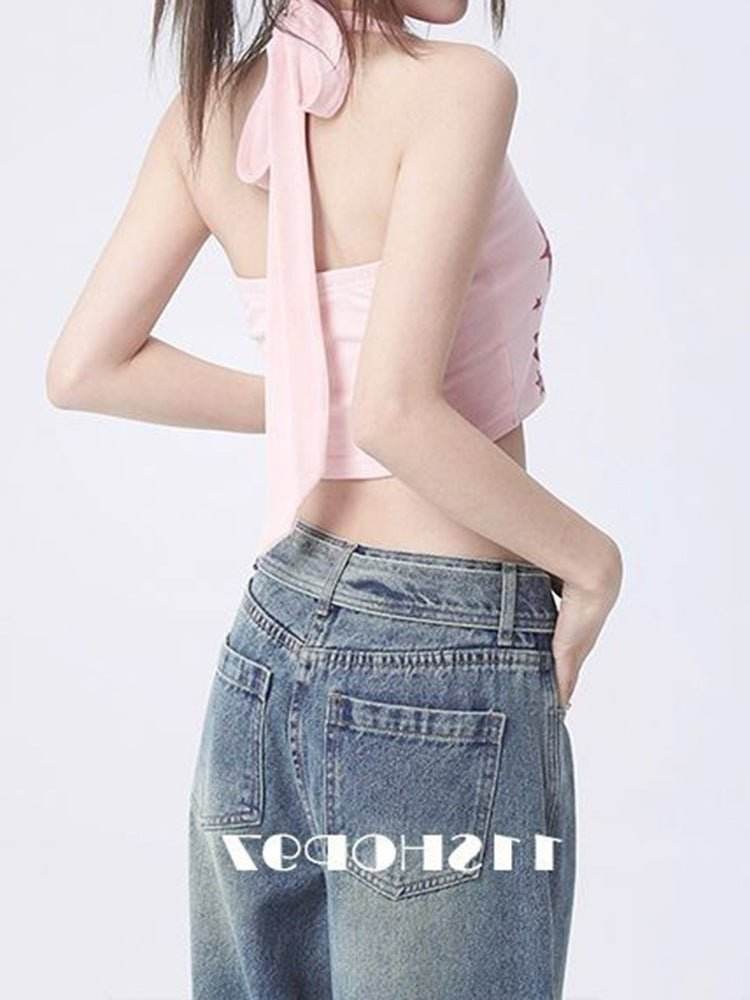 Pure Desire Ins Halterneck Vest Small Sling Women Crop Top Fashion Tops MuddyStock