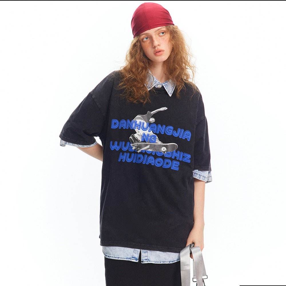 Retro Distressed T-shirt Summer Women MuddyStock