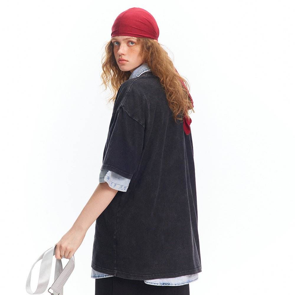 Retro Distressed T-shirt Summer Women MuddyStock