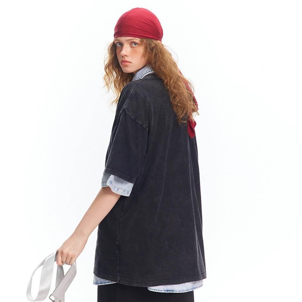Retro Distressed T-shirt Summer Women
