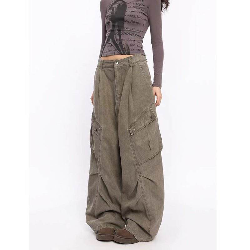 Retro Overalls Jeans Women's Early Autumn High Waist Loose MuddyStock