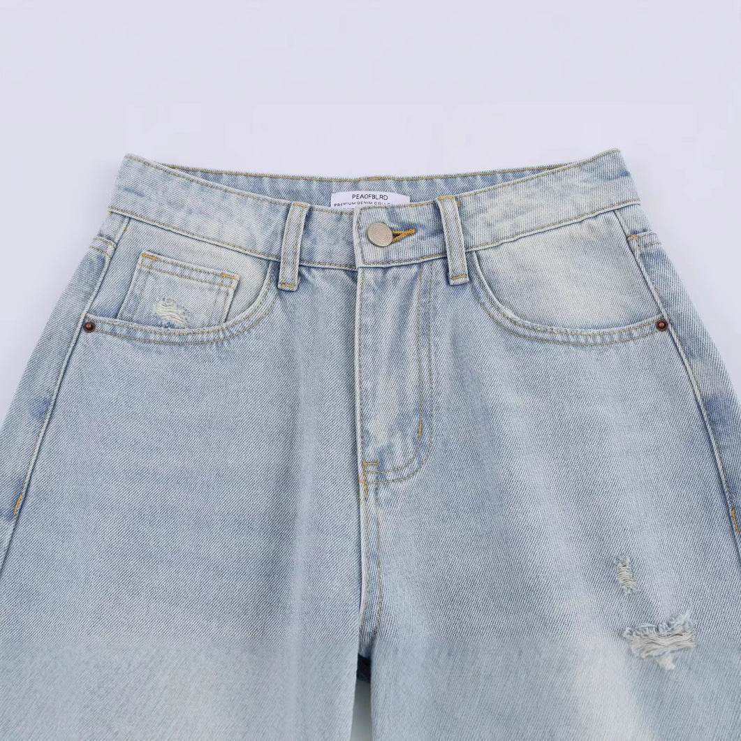 Ripped high waisted loose jeans for women | MuddyStock Originals MuddyStock
