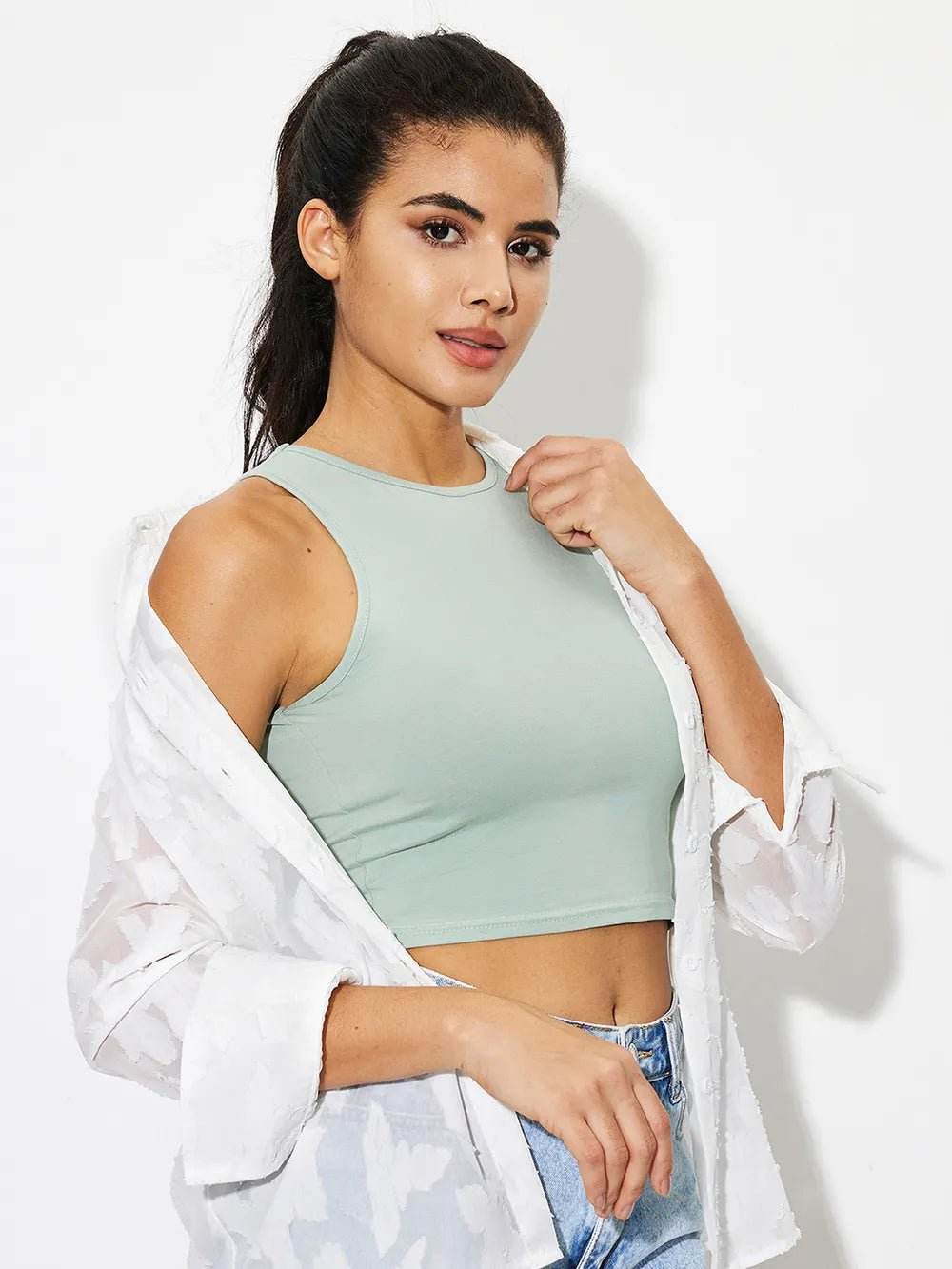 Round Neck Cropped Tank Top | MuddyStock Originals MuddyStock