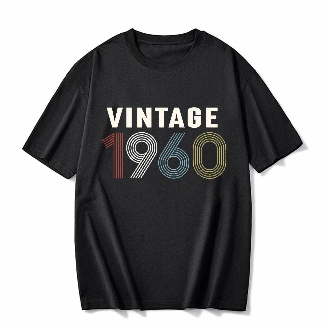 Short sleeved T-shirt with digital print pattern for men and women | MuddyStock Originals 1960 black MuddyStock