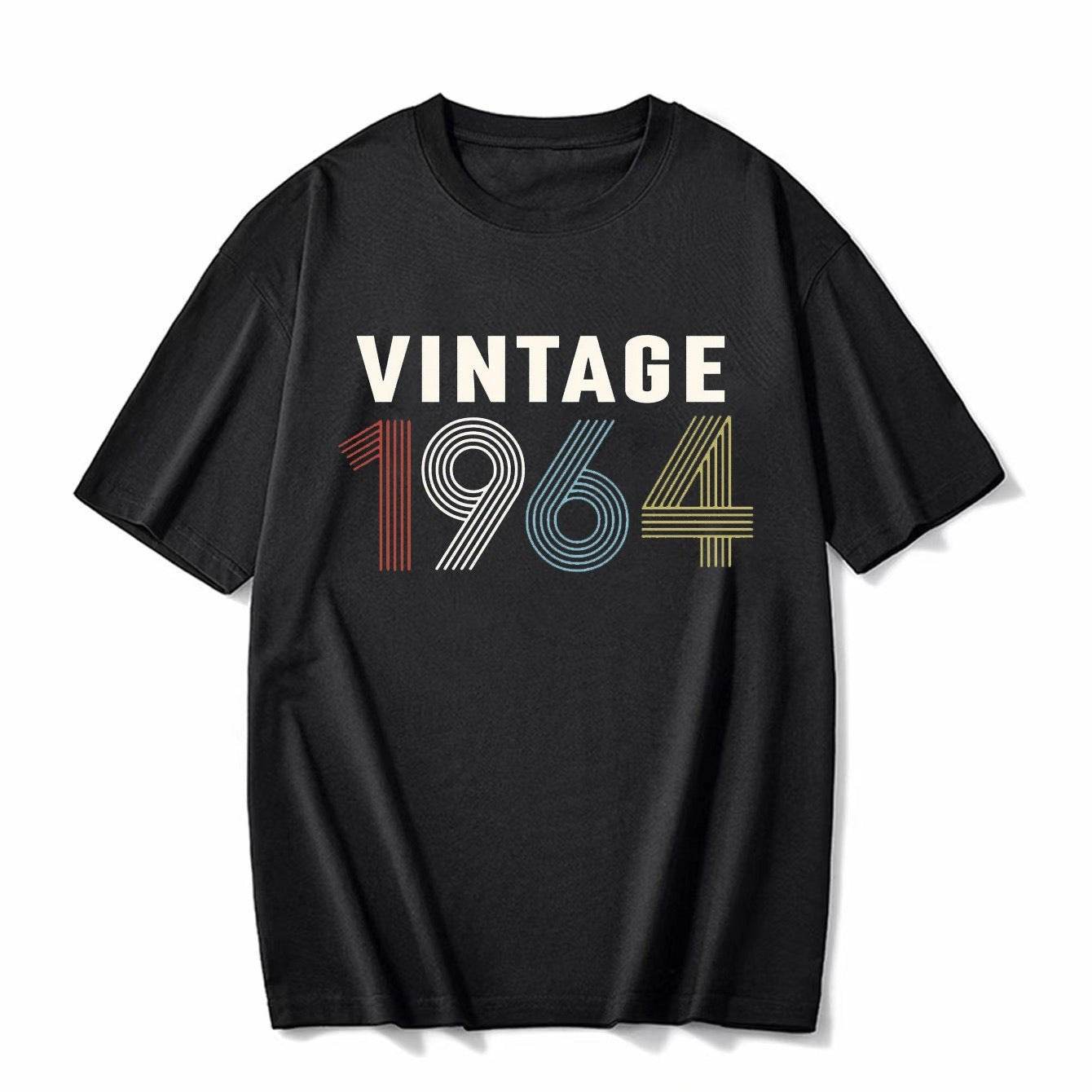 Short sleeved T-shirt with digital print pattern for men and women | MuddyStock Originals 1964 black MuddyStock