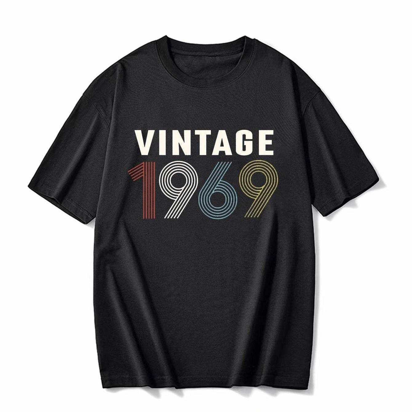 Short sleeved T-shirt with digital print pattern for men and women | MuddyStock Originals 1969 black MuddyStock