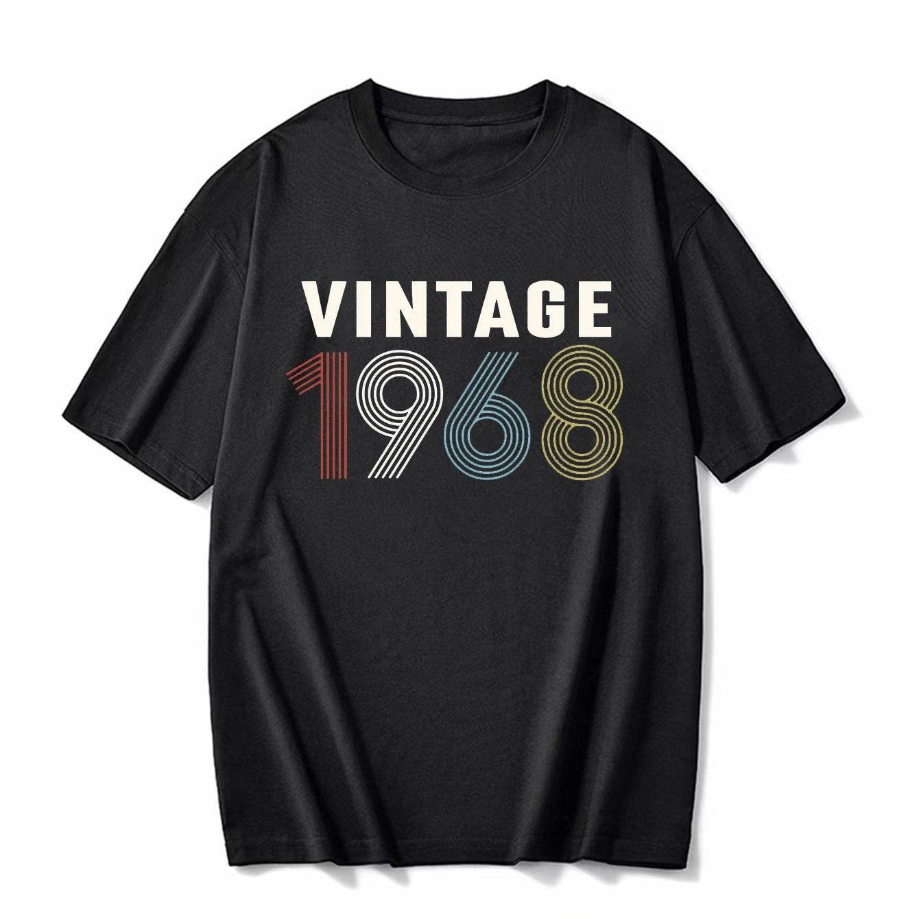 Short sleeved T-shirt with digital print pattern for men and women | MuddyStock Originals 1968 black MuddyStock