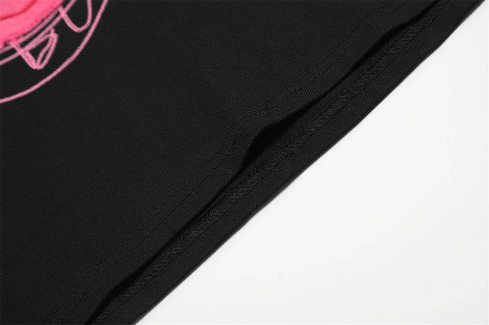 Strawberry Affixed Cloth Embroidered Short Sleeve For Women MuddyStock