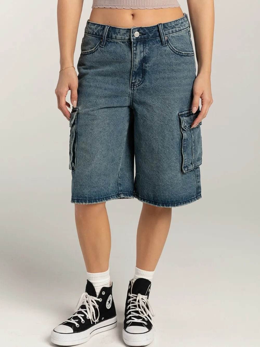 Street trendsetters ordinary washed workwear denim straight leg pants | MuddyStock Originals French Blue MuddyStock