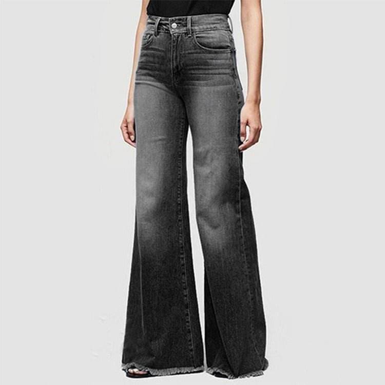 Streetwear Stretch Casual Full Length Loose Wide Leg Jeans | MuddyStock Originals black MuddyStock