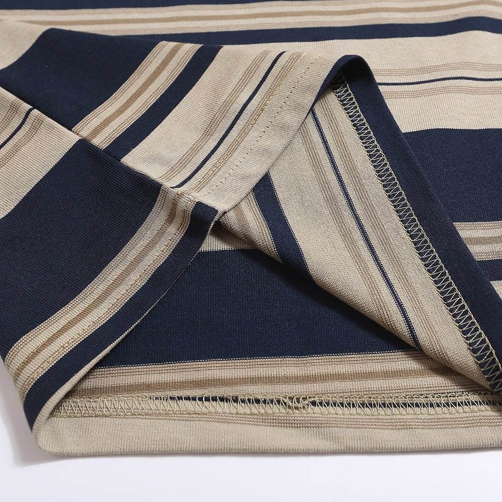 Striped Round Neck Short Sleeve T-shirt For Men And Women MuddyStock