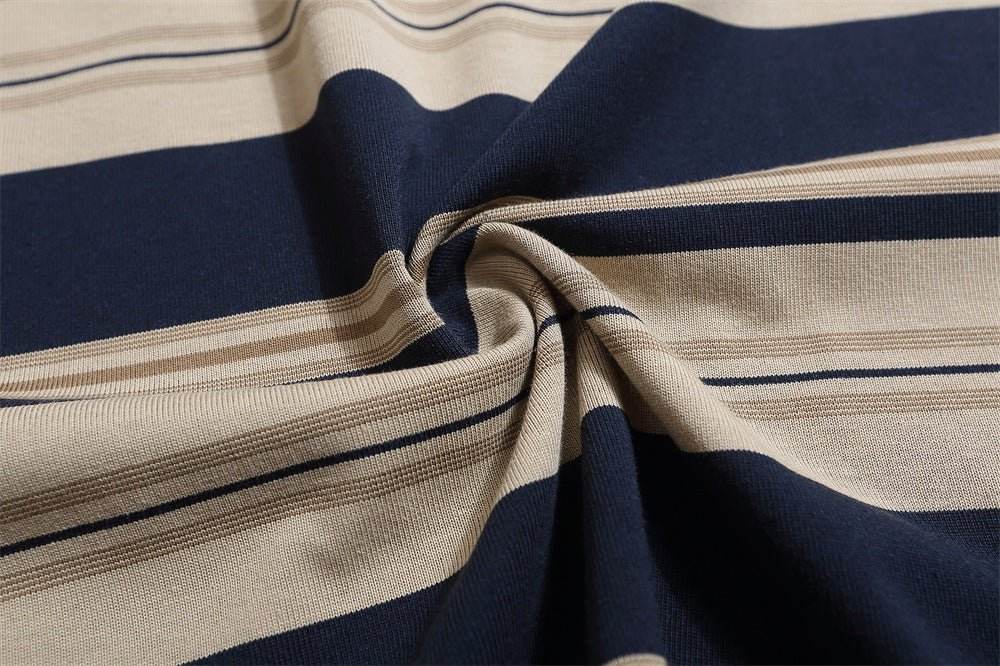 Striped Round Neck Short Sleeve T-shirt For Men And Women MuddyStock