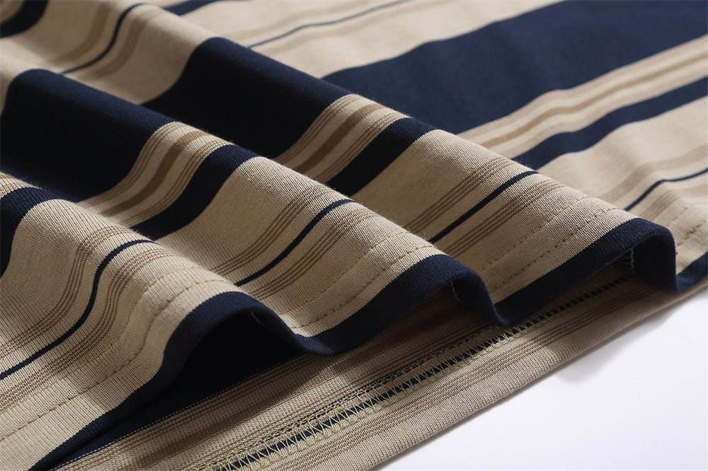 Striped Round Neck Short Sleeve T-shirt For Men And Women MuddyStock