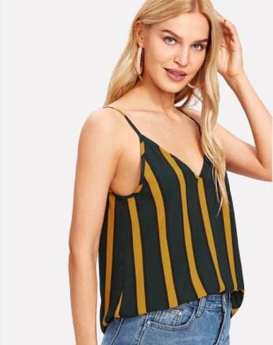 Women Striped Top Summer Multicolor Backless Camisole Tops MuddyStock