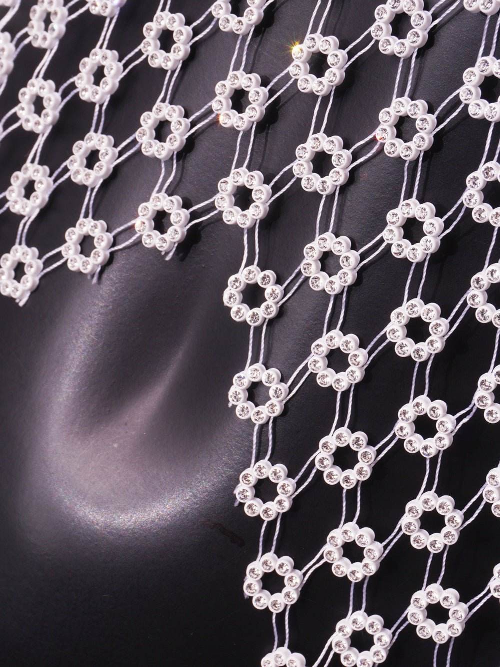 Women's Fashion Hollowed-out Mesh Rhinestone Small Top MuddyStock