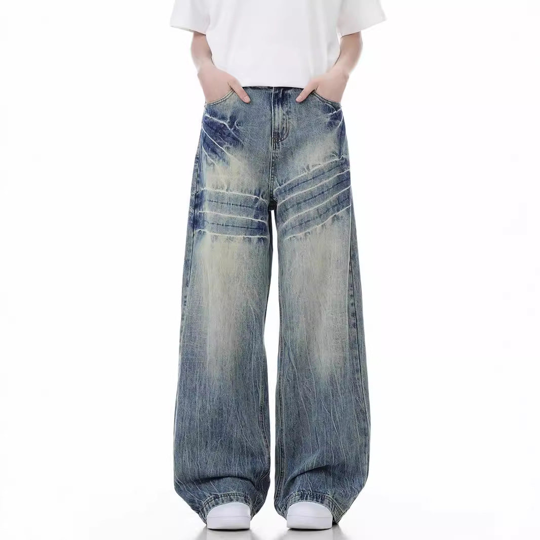 Loose Wide Leg American High Street Jeans For Men And Women All Products