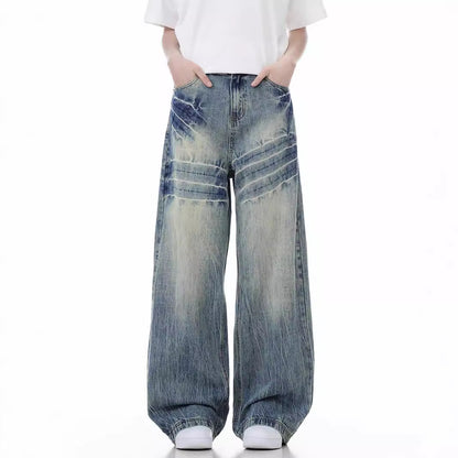 Loose Wide Leg American High Street Jeans For Men And Women All Products
