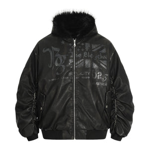fur-trimmed jacket for women | MuddyStock Originals Black