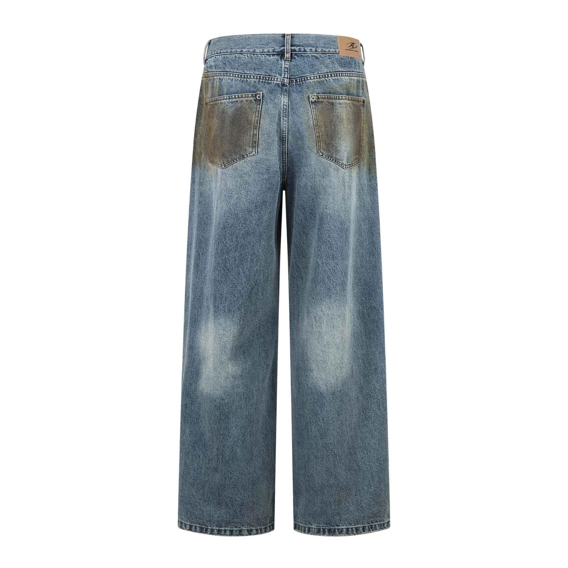 Retro Washed Tie-Dye Distressed Denim Pants For Men | MuddyStock Originals