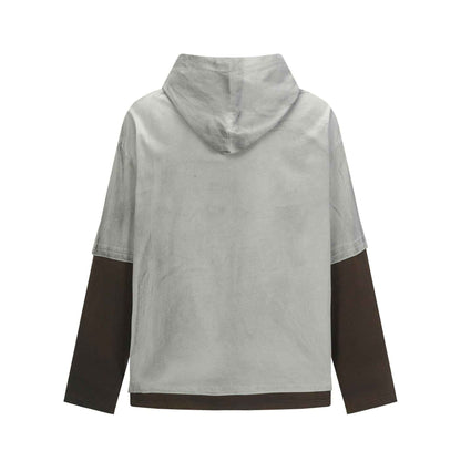 Retro embroidered letter color blocked hoodie for men | MuddyStock Originals MuddyStock