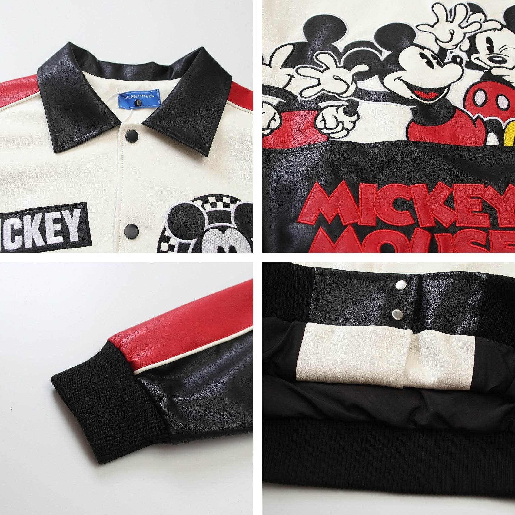Cartoon Embroidery Turn-Down Collar Jacket For Men And Women MuddyStock