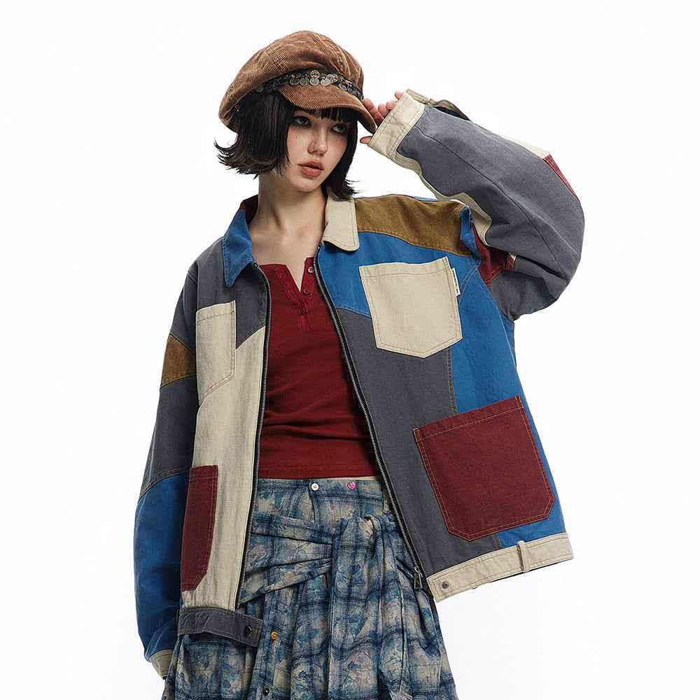 Stitching Loose Jacket For Women MuddyStock