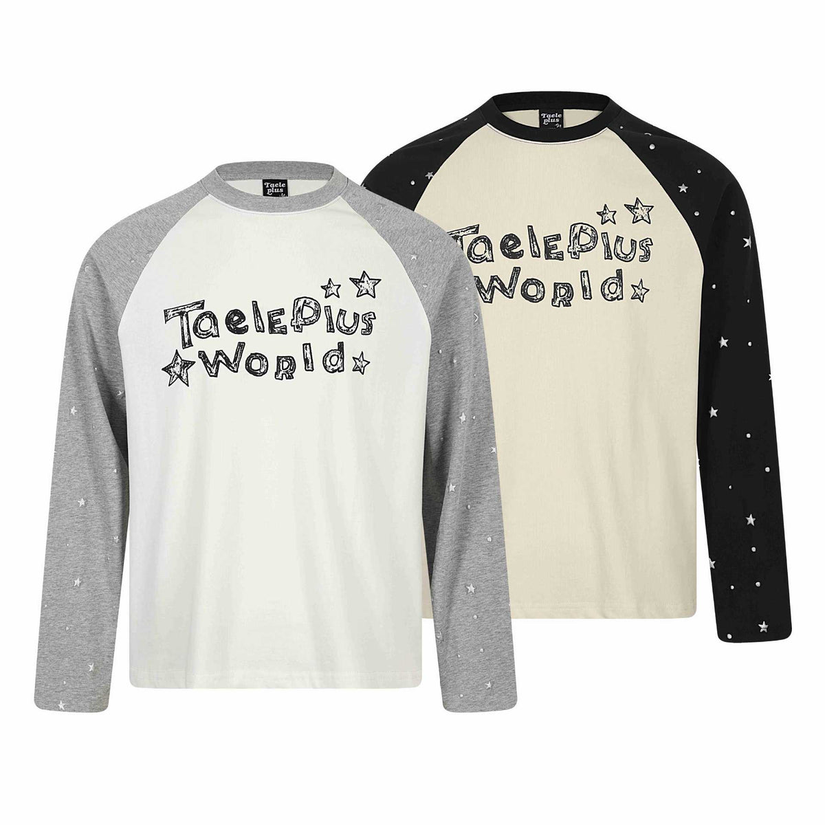 Star Graffiti Hand-Painted Letter Raglan Sleeve T-Shirt For Women | MuddyStock Originals
