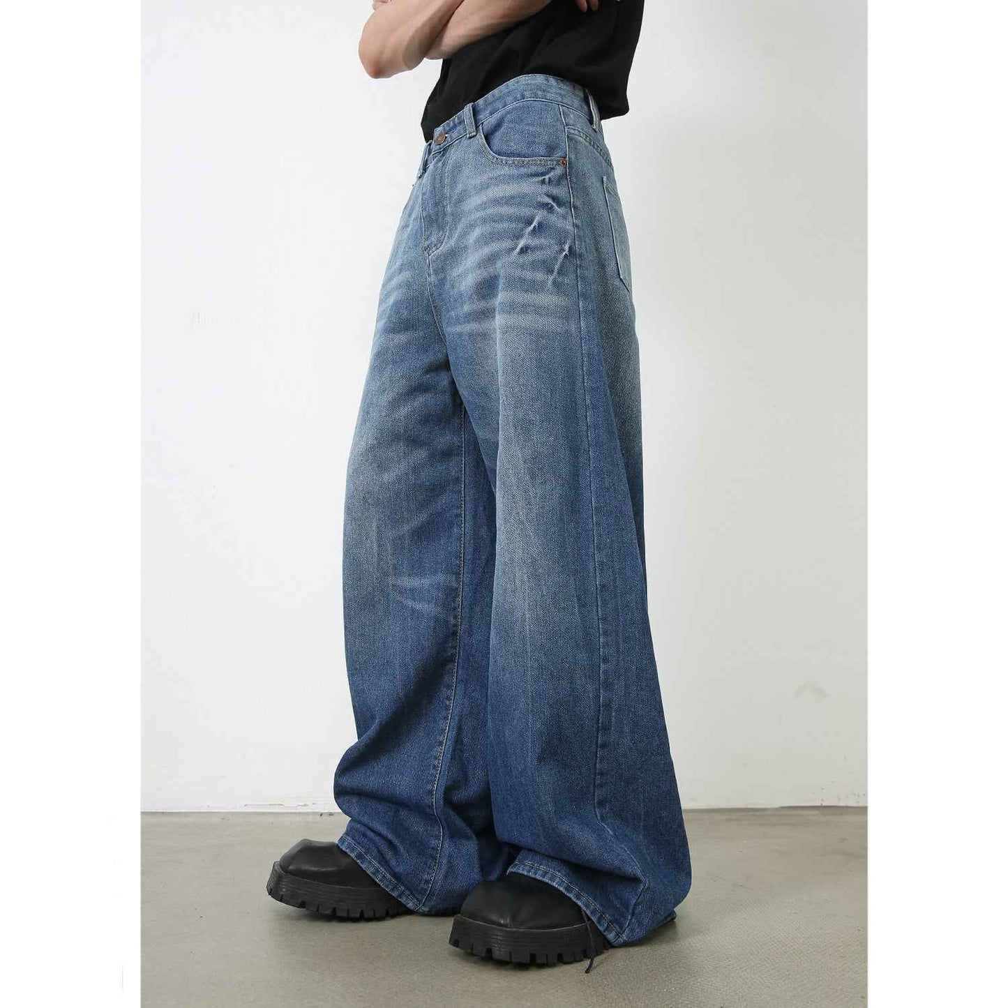 Men's American Retro Baggy Straight Jeans MuddyStock
