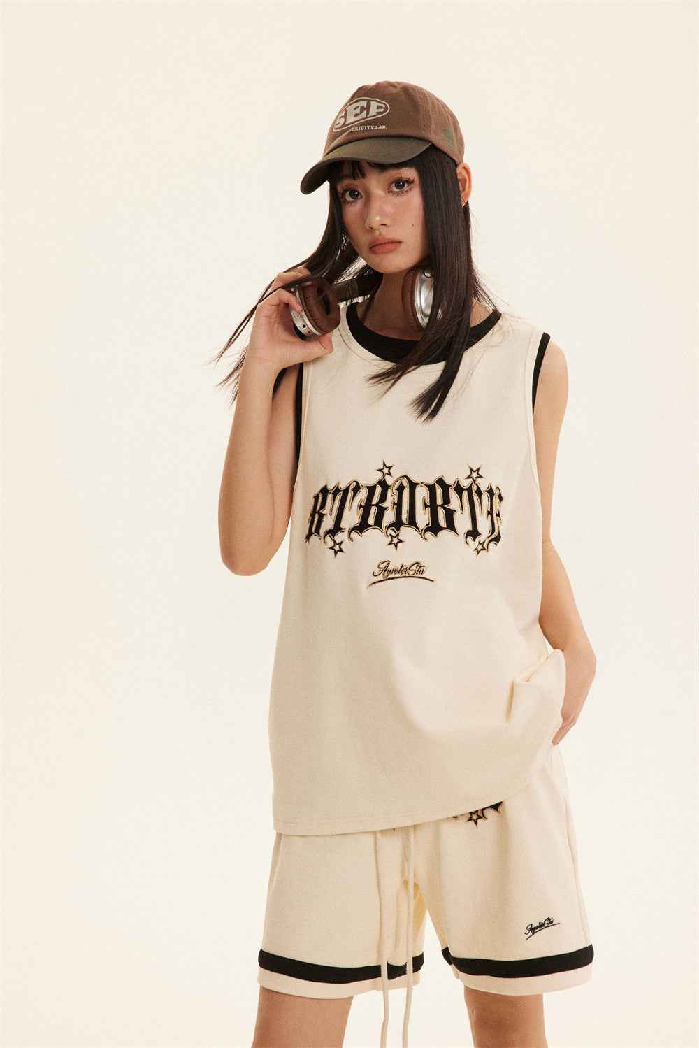 Sports Vest Casual Letter Embroidered Loose Top For Women MuddyStock