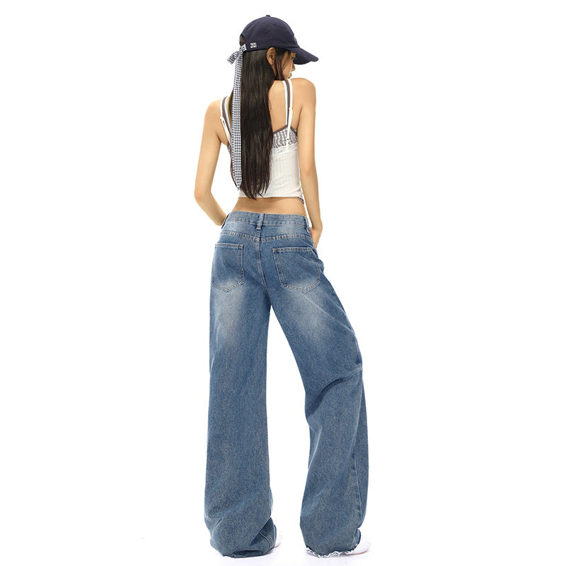 Women's Straight Washed Vintage Narrow Loose Wide-Leg Pants | MuddyStock Originals MuddyStock