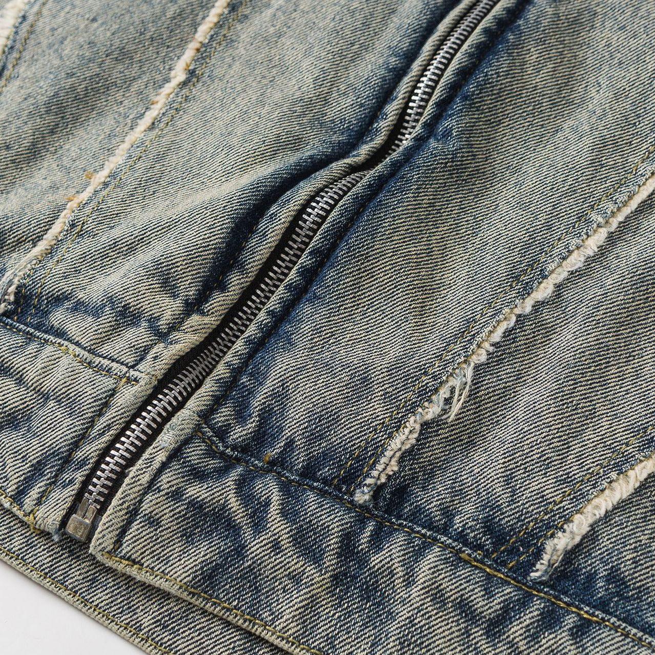 Retro Short Frayed Hem Jacket For Women null