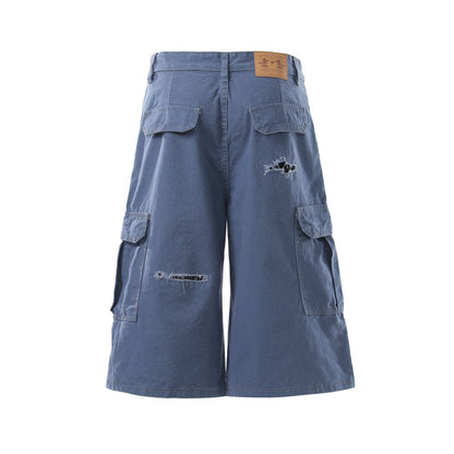 Punch patch workwear shorts