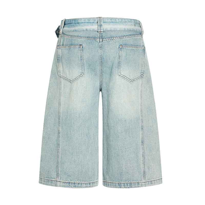 Washed cat whiskers seven quarter shorts for women | MuddyStock Originals