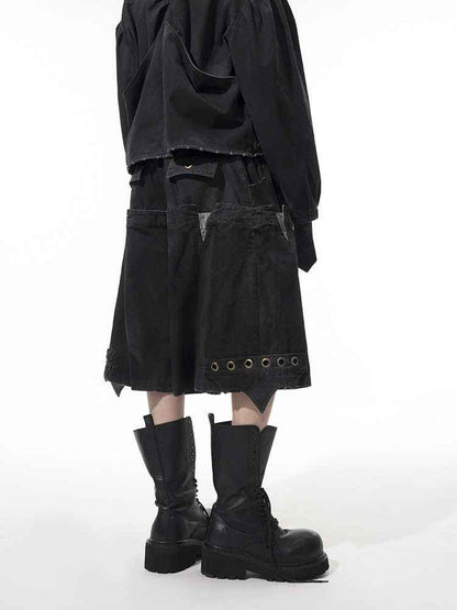 Double Waist Loose Cropped Pants For Men