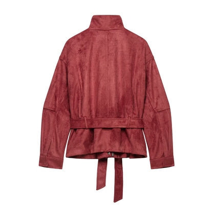 Women's Suede Effect Belt Jacket Coat All Products